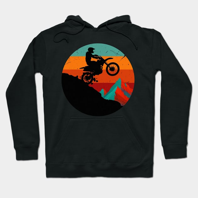 Retro motorcycle Adventure in the Mountains Hoodie by StarMa